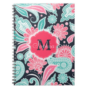 Cuaderno Elegante ilustracion de diseño paisley floral