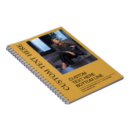 Cuaderno Elegante Imagen de Texto Amarillo Mostaza Personal