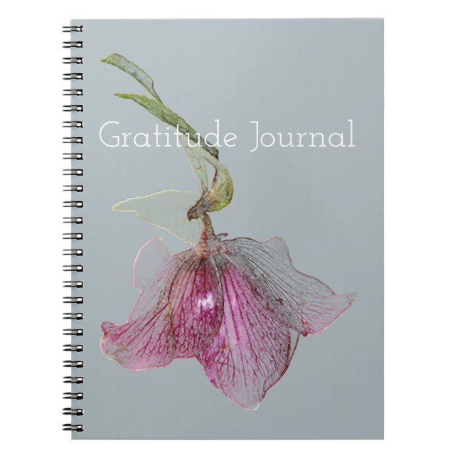 Cuaderno Elegante Impresión floral de flores heladas (Frente)