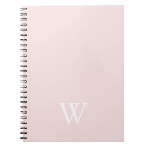 Cuaderno Elegante Inicial de Monograma Rosa Pálido