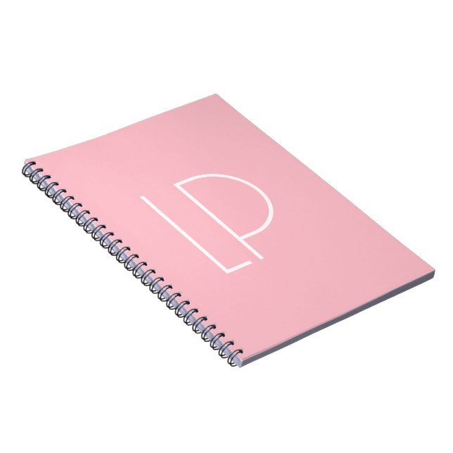 Cuaderno Elegante inicial moderna minimalista en rosa paste (Lado Derecho)