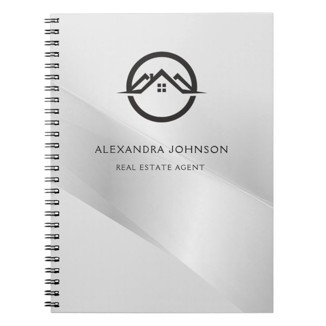 Cuaderno Elegante Inmobiliaria Plata (Frente)