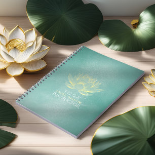 Cuaderno Elegante instructor de meditación de oro Verde azu