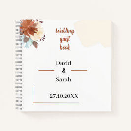 Cuaderno Elegante invitado Boda personalizado marrón