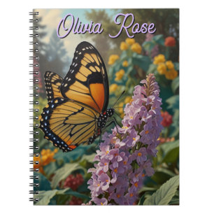 Cuaderno Elegante jardín de flores silvestres pastel con ma