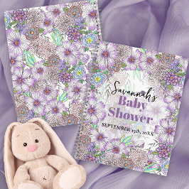 Cuaderno Elegante jardín morado flores bebé en flor