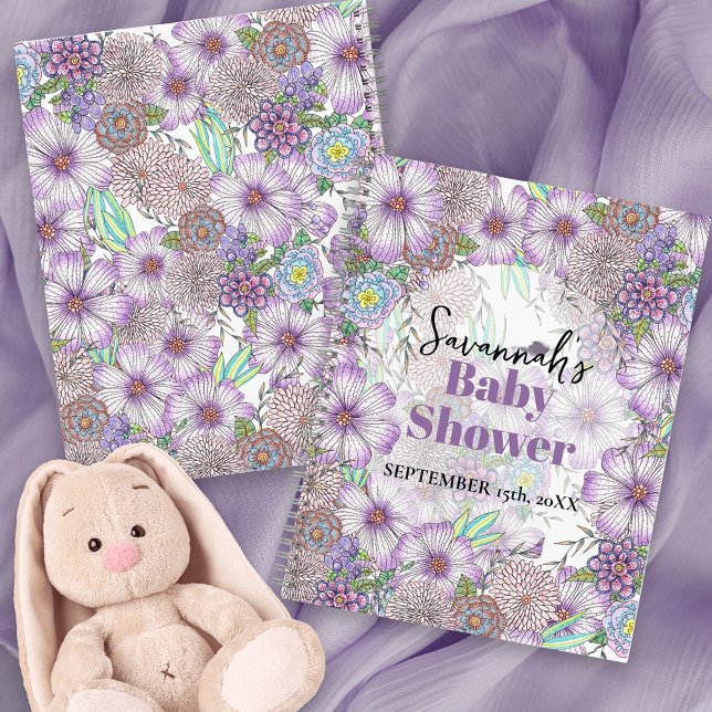 Cuaderno Elegante jardín morado flores bebé en flor (Subido por el creador)