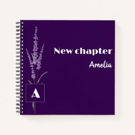 Cuaderno Elegante jubilación con monograma nombre azul