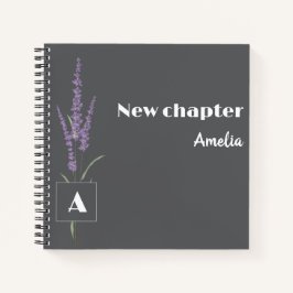 Cuaderno Elegante jubilación con monograma nombre gris