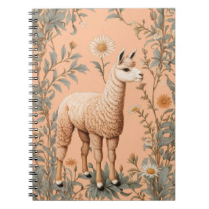 Cuaderno Elegante Lama y Flores de margarita en la arena