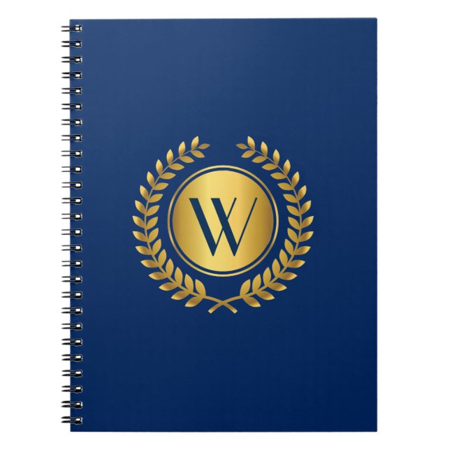 Cuaderno Elegante Laurel Wreath con monograma inicial (Frente)