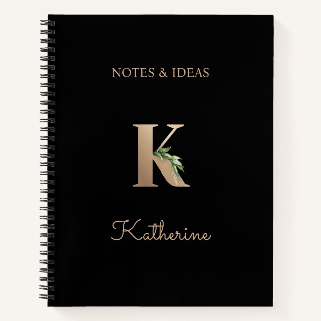 Cuaderno Elegante letra botánica monográfica K (Anverso)