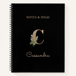 Cuaderno Elegante Letra botánica monograma C