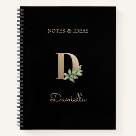 Cuaderno Elegante Letra botánica monograma D