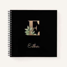 Cuaderno Elegante Letra botánica monograma E