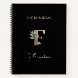 Cuaderno Elegante Letra botánica monograma F