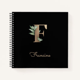 Cuaderno Elegante Letra botánica monograma F