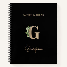 Cuaderno Elegante Letra botánica monograma G