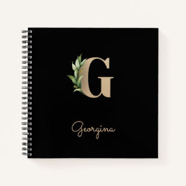Cuaderno Elegante Letra botánica monograma G