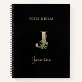 Cuaderno Elegante Letra botánica monograma J