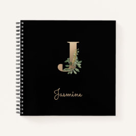 Cuaderno Elegante Letra botánica monograma J