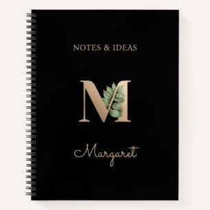Cuaderno Elegante Letra botánica monograma M