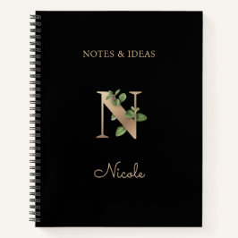 Cuaderno Elegante Letra botánica monograma N