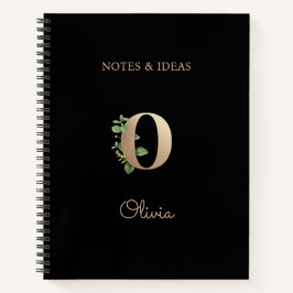 Cuaderno Elegante Letra botánica monograma O