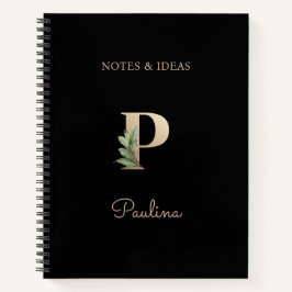 Cuaderno Elegante Letra botánica monograma P