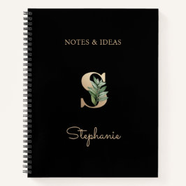 Cuaderno Elegante Letra botánica monograma S
