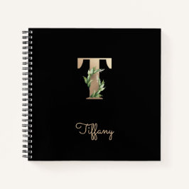 Cuaderno Elegante Letra botánica monograma T