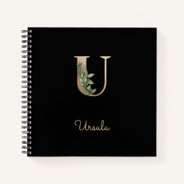 Cuaderno Elegante Letra botánica monograma U