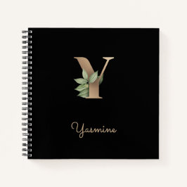 Cuaderno Elegante Letra botánica monograma Y