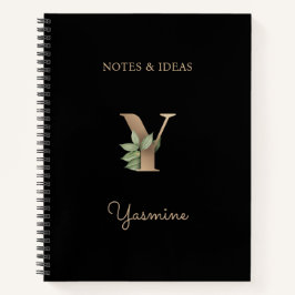 Cuaderno Elegante Letra botánica monograma Y