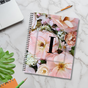 Cuaderno Elegante letra inicial personalizada I Rosas Monog