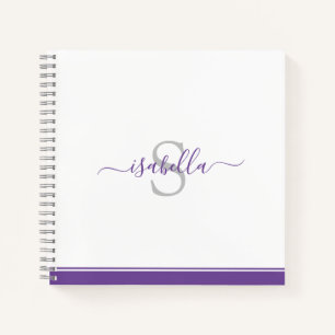 Cuaderno Elegante letra mayúscula morada