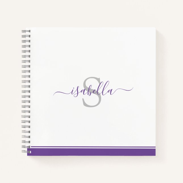 Cuaderno Elegante letra mayúscula morada (Anverso)