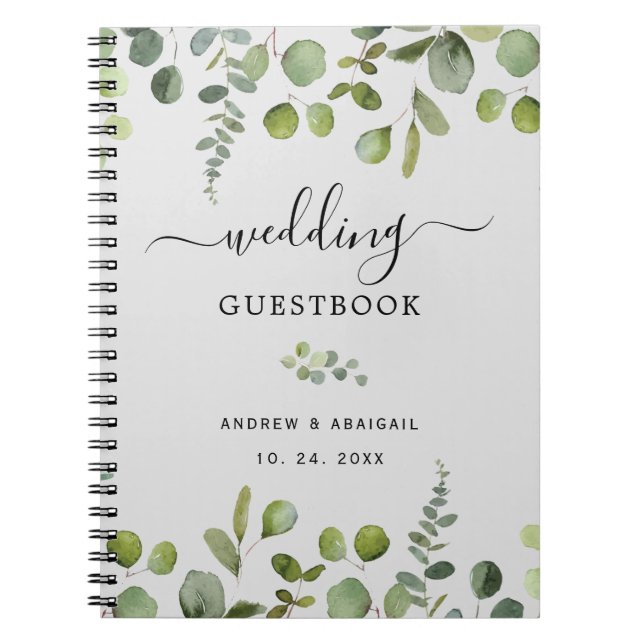 Cuaderno Elegante libro de Bodas Eucalyptus (Frente)