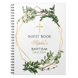 Cuaderno Elegante libro de huéspedes de oro y bautismo botá