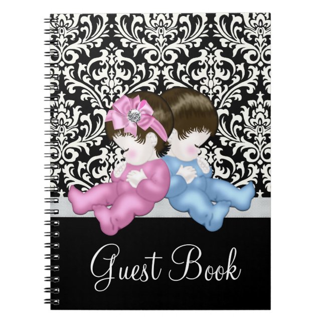 Cuaderno Elegante libro de invitados Baby Shower Black Dama (Frente)