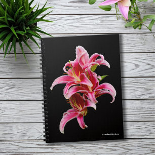 Cuaderno Elegante Lilies Orientales Rosa