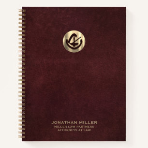 Cuaderno Elegante Logotipo de Lujo Oxblood Leather
