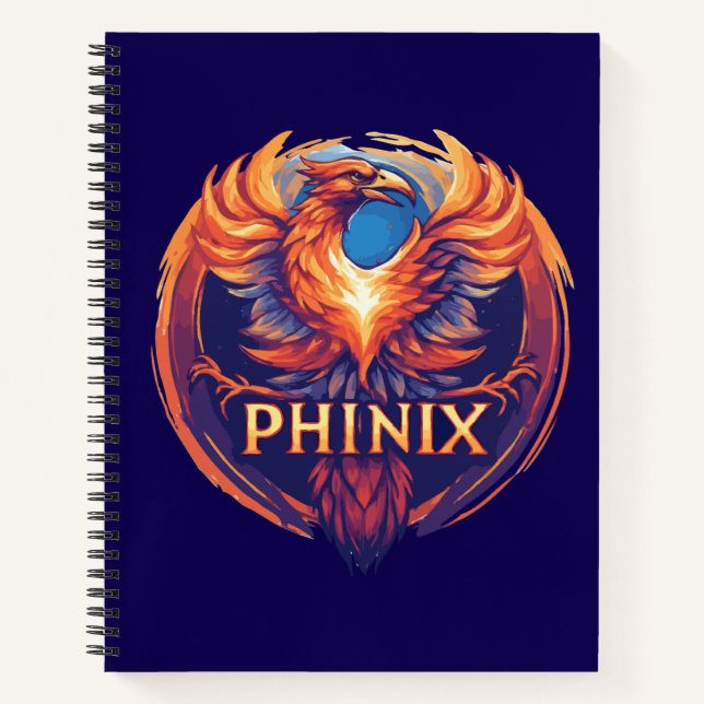 Cuaderno Elegante logotipo Phinix Phoenix - Renacimiento y  (Anverso)