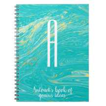 Elegante lujo Marble Gold cita en monograma modern