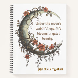 Cuaderno Elegante Luna de Creciente Floral