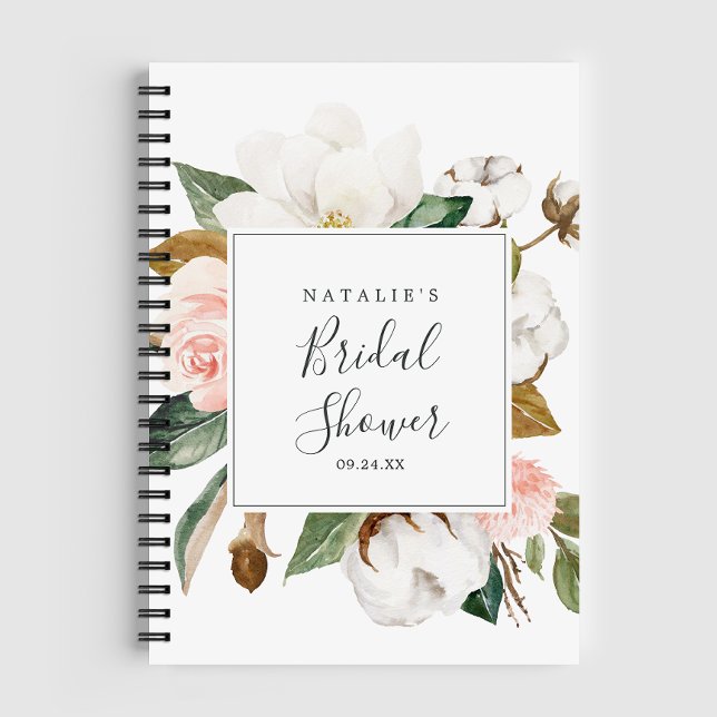 Cuaderno Elegante Magnolia Bridal Shower Gift List (Subido por el creador)