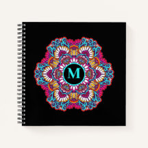 Elegante Mandala multicolor Monograma floreciente