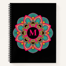 Elegante Mandala multicolor Monograma floreciente