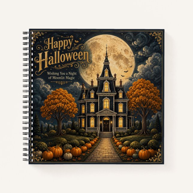 Cuaderno Elegante Mansión Embrujada Halloween (Anverso)