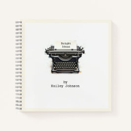 Cuaderno Elegante máquina de escribir de estilo negro